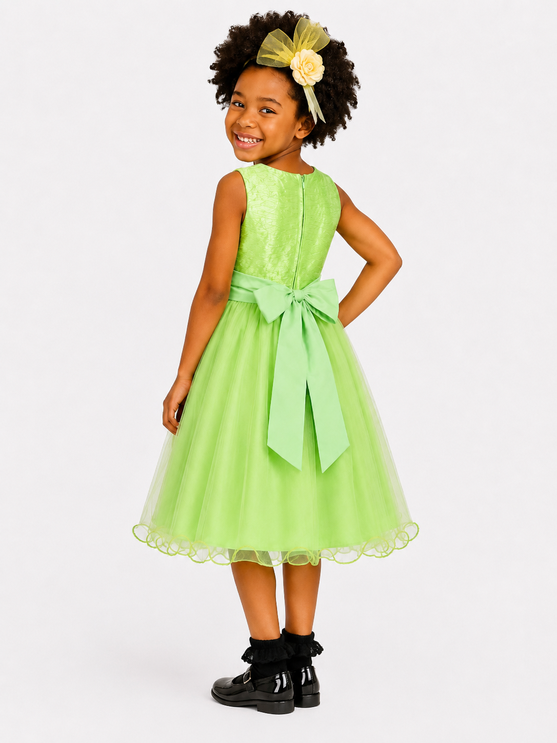 GREEN COCO BOW DELIGHT BALL GOWN- 373GRN
