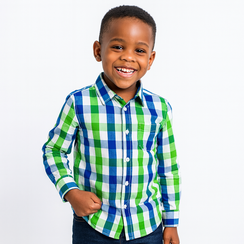 SOLO BOLD CHECK L/SL SHIRT MD1520 4-8YR