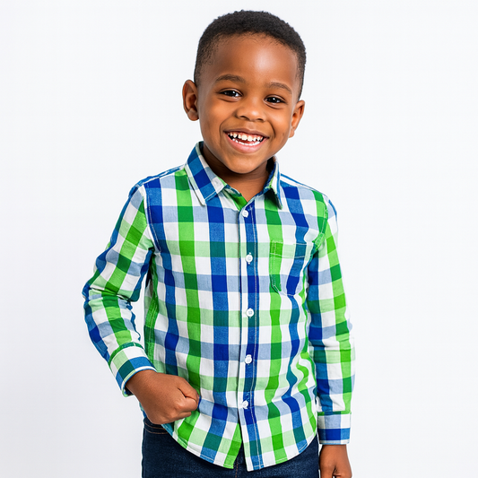 SOLO BOLD CHECK L/SL SHIRT MD1520 4-8YR