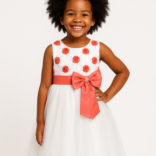 CORAL ROSE KATY BALL GOWN MS6078CRL 12MTH - 8YR