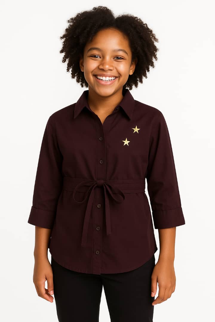 STAR CHARM BELTED SHIRT D611 10-16YRS