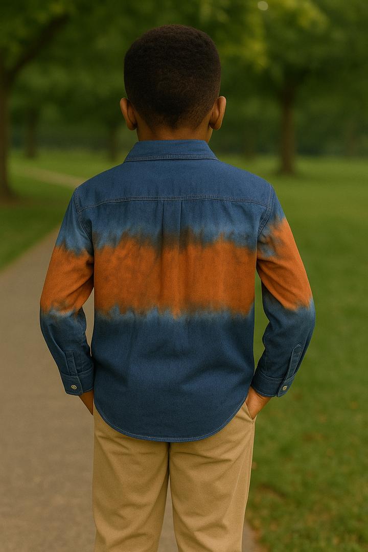 SUNSET WAVE TIE-DYE BUTTON - DOWN SHIRT H43624972 3-16YRS