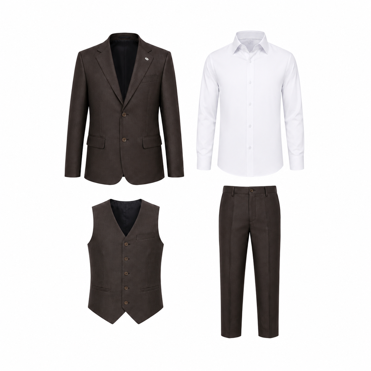 RICH BROWN BOYS' SUIT SET - MD1009RBR  7-16YRS
