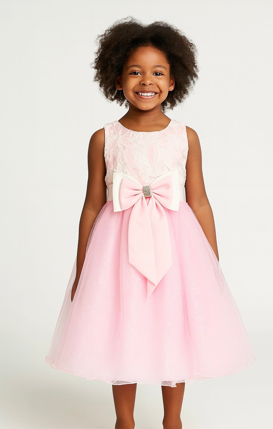 LIGHT PINK TISSUE PARTY DRESS SMS819LPNK  12MTH-6YRS
