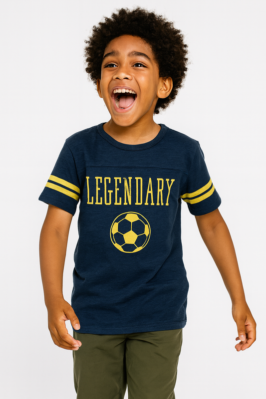 "LEGENDARY" BOYS SOCCER TEE - A141NBL 3-14YRS
