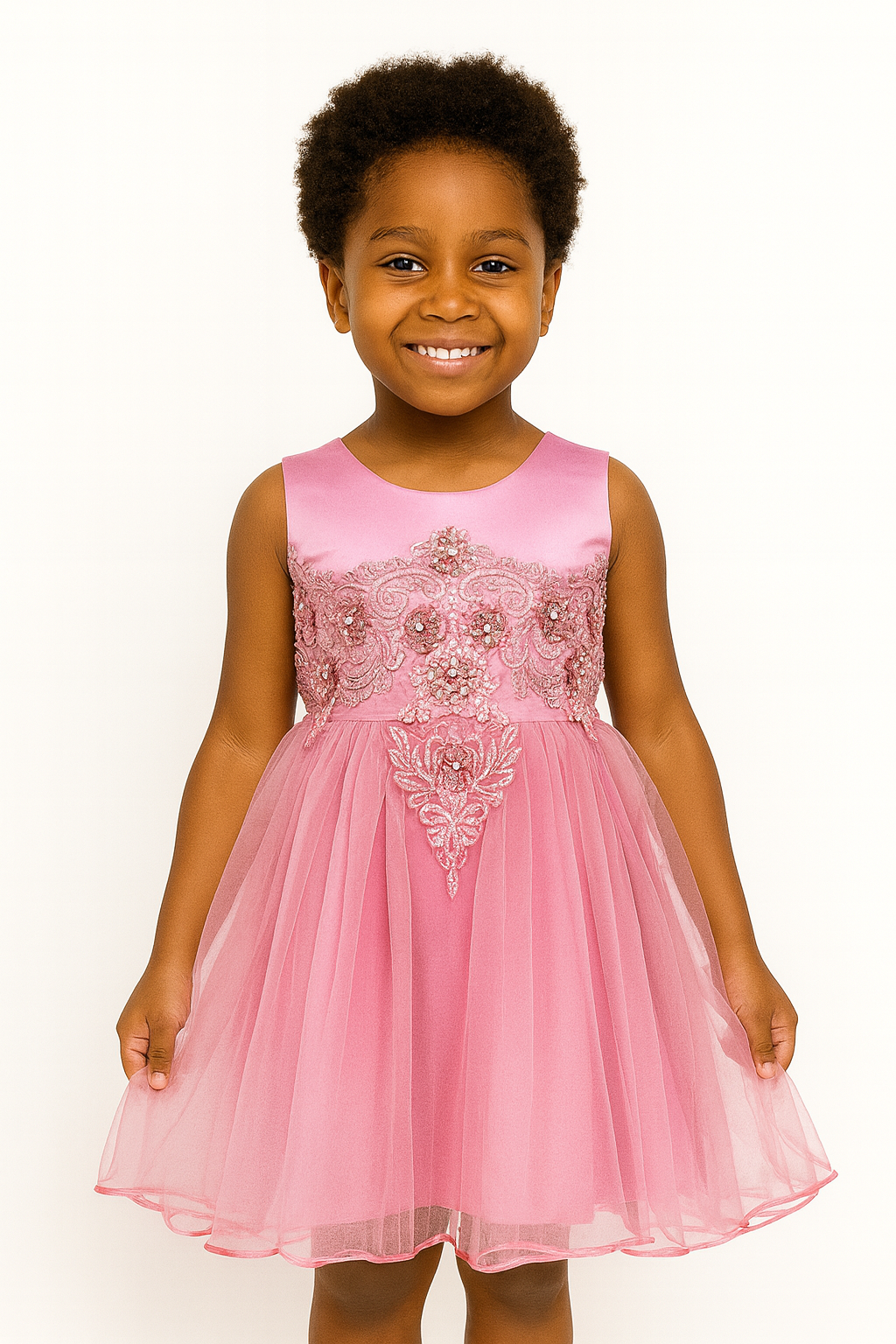 BLUSH ROSE ALIYAH STONED PETAL DRESS MD18PNK 3-10YRS