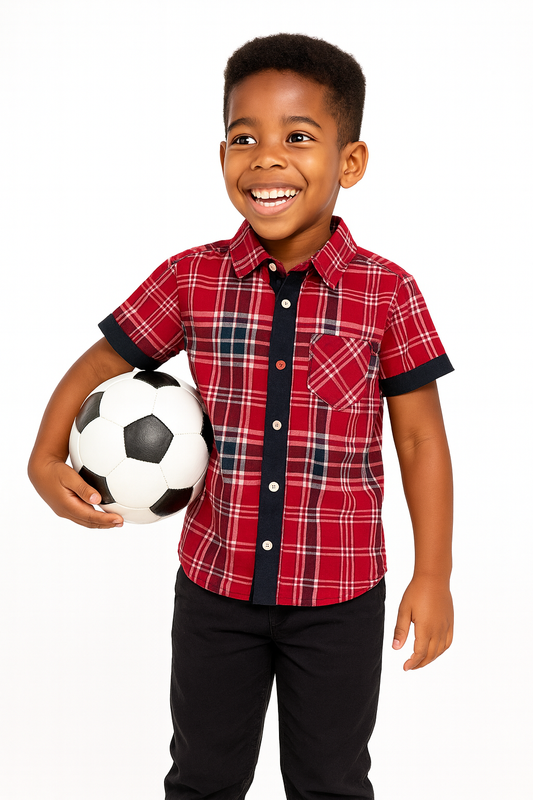 HOWARD HERITAGE CONTRAST CHECK SHIRT MDHC100RD - 4-16YR